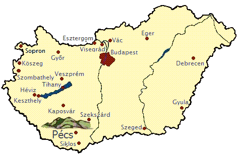Landkarte Ungarn